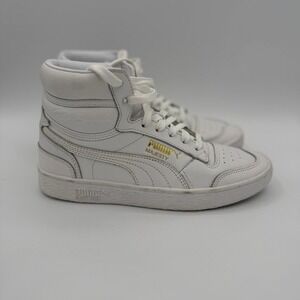 PUMA Majesty High‎ Top Sneakers Mens White Gold Retro Athletic Shoes